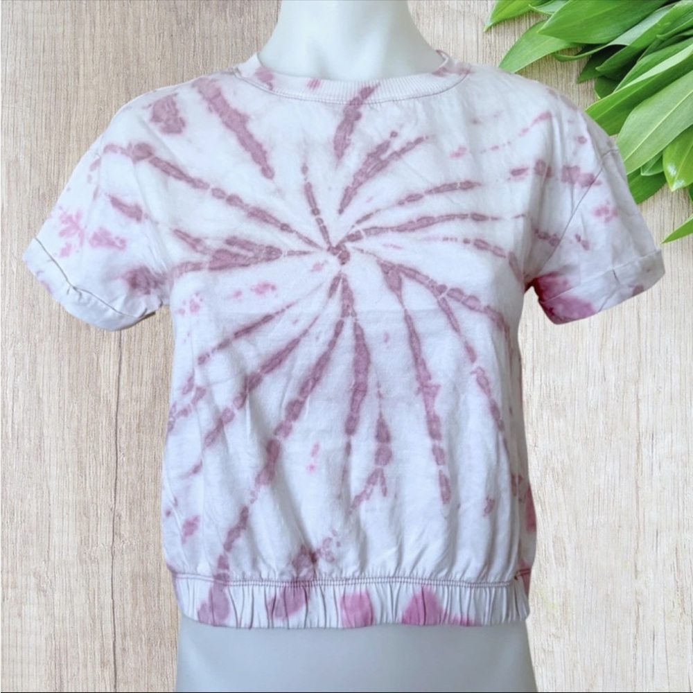 Derek ❤️ Heart Women’s Tie Dye 100% Cotton Cropped Tee In White & Lilac, Small
